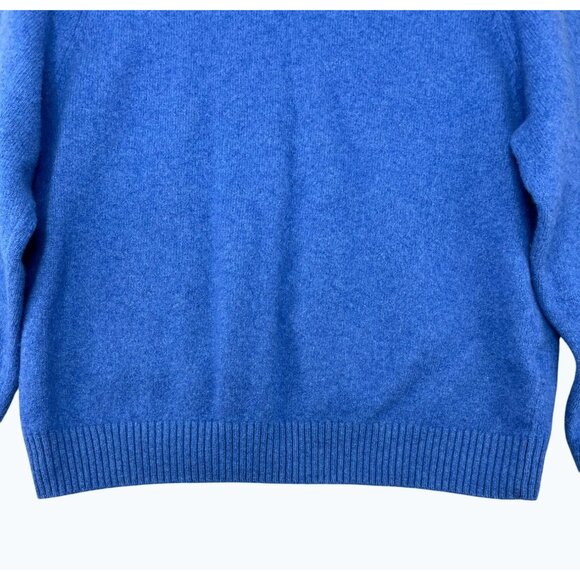 Mens Lands End Blue Wool & Cashmere V-Neck Sweater L 42-44 Long Sleeve - Picture 9 of 10